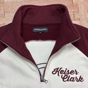 Keiser Clark Lucky Number 7 Sweatshirt 1/4 Zip XXL Pullover Burgundy Los Angeles